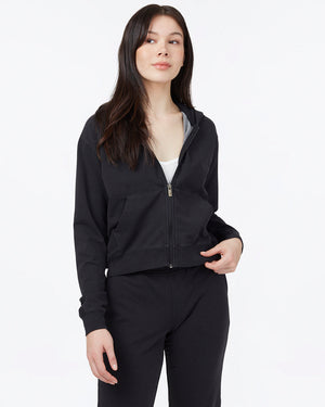 Black Organic Cotton Zip Up