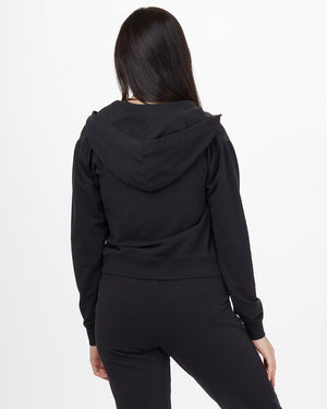 Black Organic Cotton Zip Up