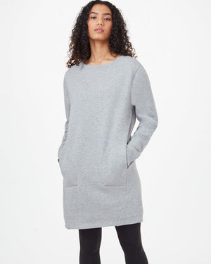 Gray Women's Crew Neck Sweater Dress