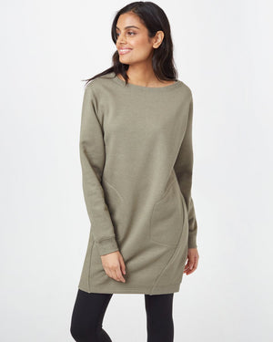 Green Women's Crew Neck Sweater Dress