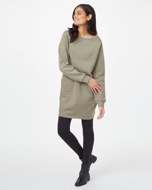 Green Women's Crew Neck Sweater Dress