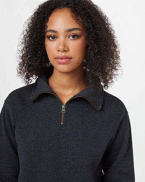 Black Women's Quarter Zip Sweatshirt