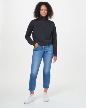 Black Women's Quarter Zip Sweatshirt