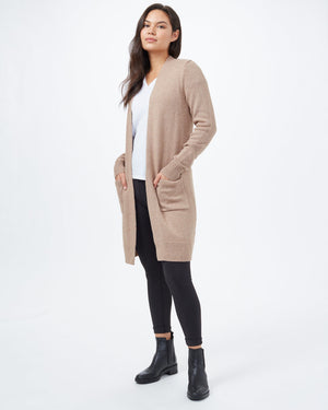 Brown Women's Wool Mid Length Cardigan