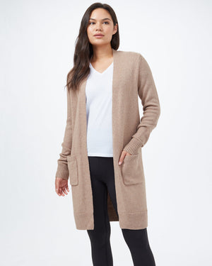 Brown Women's Wool Mid Length Cardigan