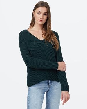 Green Women's Organic Cotton V-Neck Jumper