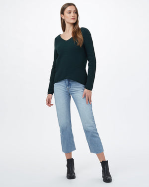 Green Women's Organic Cotton V-Neck Jumper