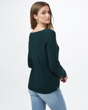 Green Women's Organic Cotton V-Neck Jumper