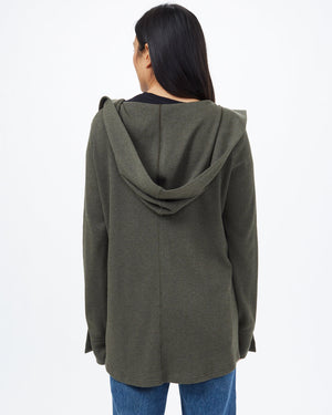 Green Women's Longsleeve Hooded Cardigan