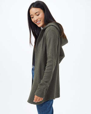 Green Women's Longsleeve Hooded Cardigan