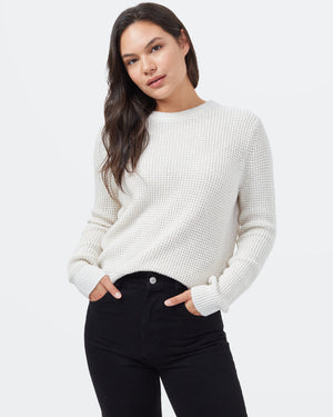 White Women's Organic Cotton Knit Sweater