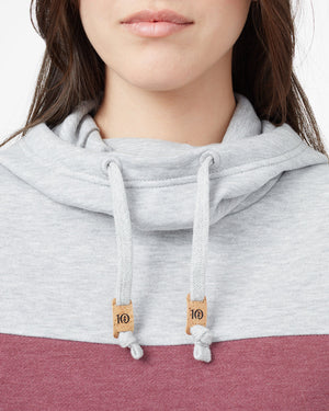 Gray,Purple Stripe Pullover Hoodie