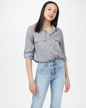 Blue Women's Organic Cotton Button-Up