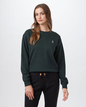 Green Women's Embroidered Crew Neck