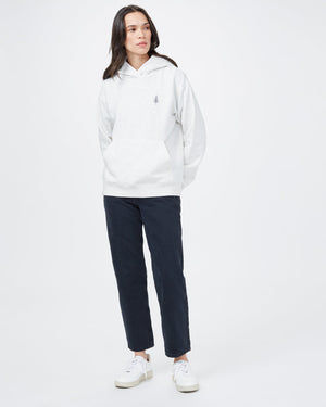 White Organic Fleece Pullover Hoodie