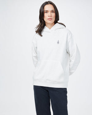 White Organic Fleece Pullover Hoodie