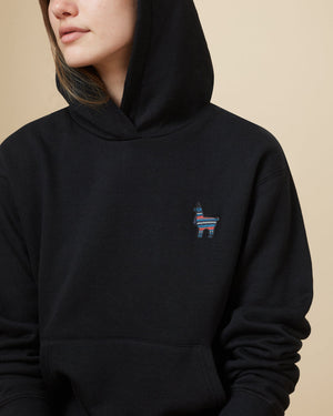 Gray Embroidered Pullover Hoodie