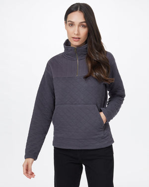 Gray Women's Quarter Zip Sweatshirt