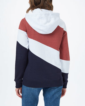 Blue,Red Organic Cotton Fleece Stripe Pullover