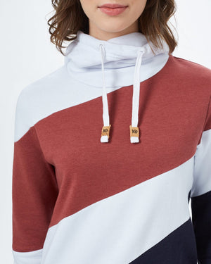 Blue,Red Organic Cotton Fleece Stripe Pullover