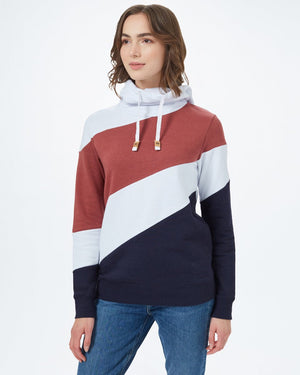 Blue,Red Organic Cotton Fleece Stripe Pullover