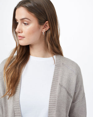 Brown Women's Organic Cotton Knit Cardigan