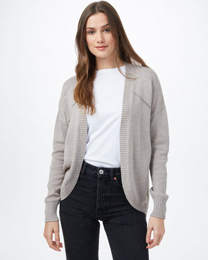 Brown Women's Organic Cotton Knit Cardigan