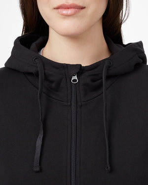 Black Women's Organic Cotton Hooded Zip-Up