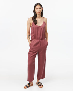 Purple Women's Cropped Wide Leg Jumpsuit