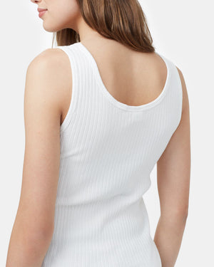 White Women's Ribbed Tank Top