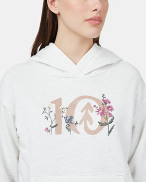 White-floral-logo-womens-hoodie