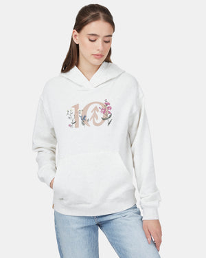 White-floral-logo-womens-hoodie