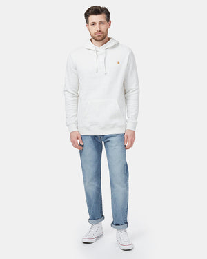 White Men's Eco-Friendly Pullover Hoodie