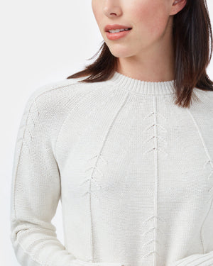 White Women's Knit Wool Ribbed Jumper