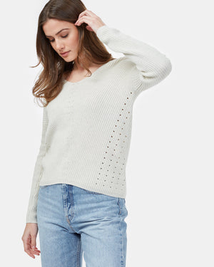 White Women's Lightweight Knit Sweater