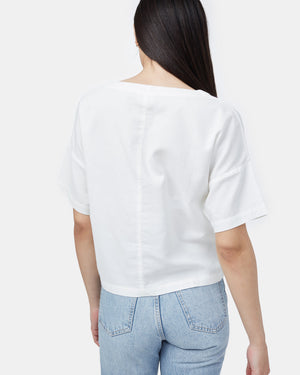 White Women's Organic Cotton Button-Up