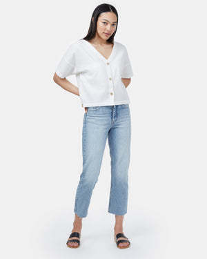 White Women's Organic Cotton Button-Up