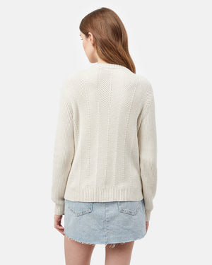 White Women's Organic Cotton Crew Neck Sweater