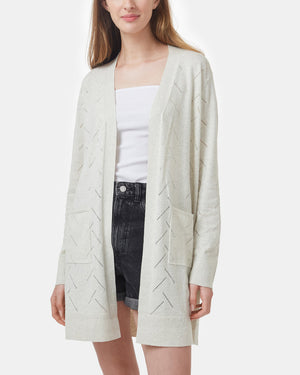 White Women's Organic Knit Cardigan