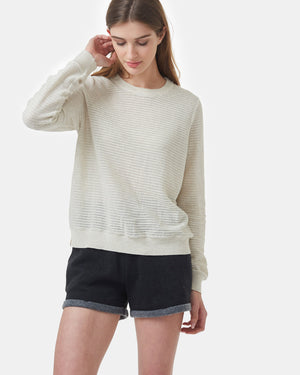 White Women's Organic Ribbed Sweater