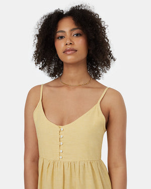 Yellow-Womens-Hemp-Tiered-Cami-Dress