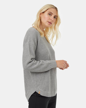 Gray Women's Organic Cotton Knit Sweater