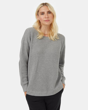 Gray Women's Organic Cotton Knit Sweater