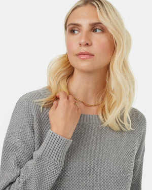 Gray Women's Organic Cotton Knit Sweater