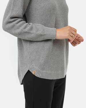 Gray Women's Organic Cotton Knit Sweater