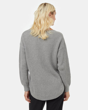 Gray Women's Organic Cotton Knit Sweater