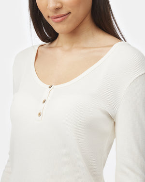 Women's Waffle Knit Button Longsleeve Shirt