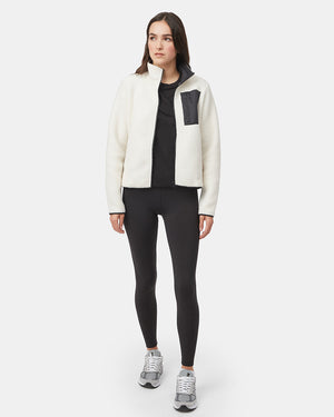 Women's Fleece Sherpa Zip Up_white