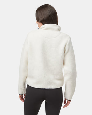 Women's Fleece Sherpa Zip Up_white